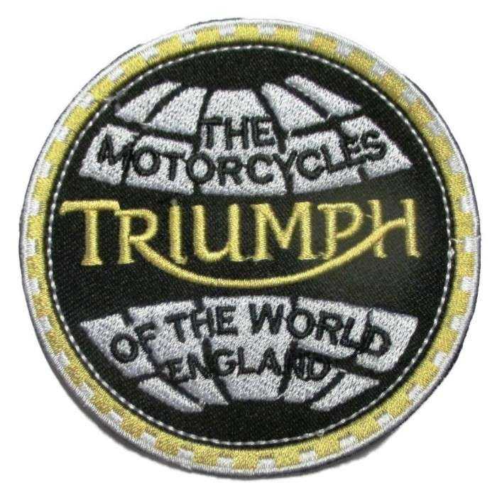 patch moto triumph world planete 8cm ecusson thermocollant patch moto triumph world planete 8cm ecusson thermocollant