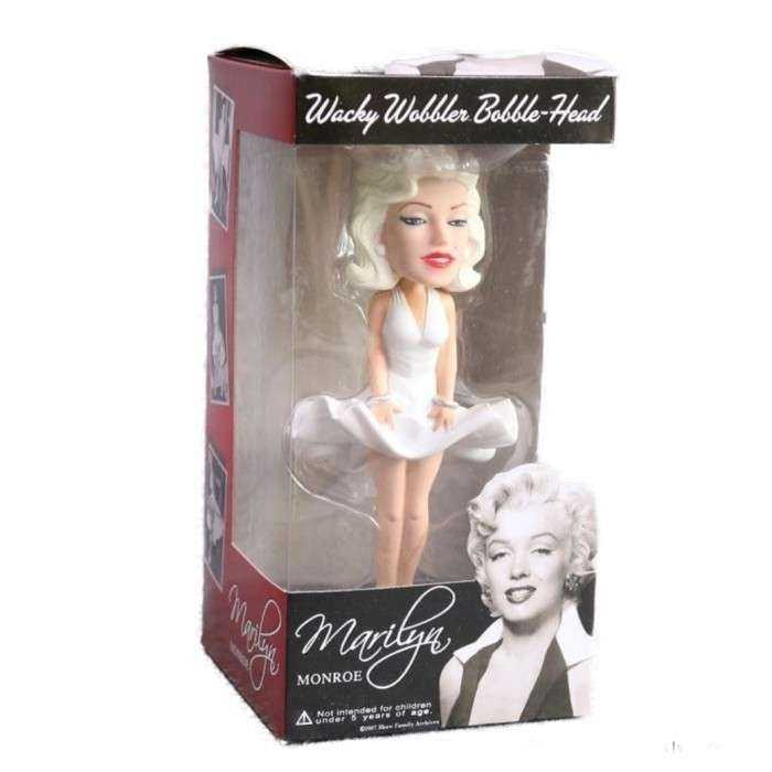 figurine marilyn monroe en robe blanche bobble head tete qui bouge
