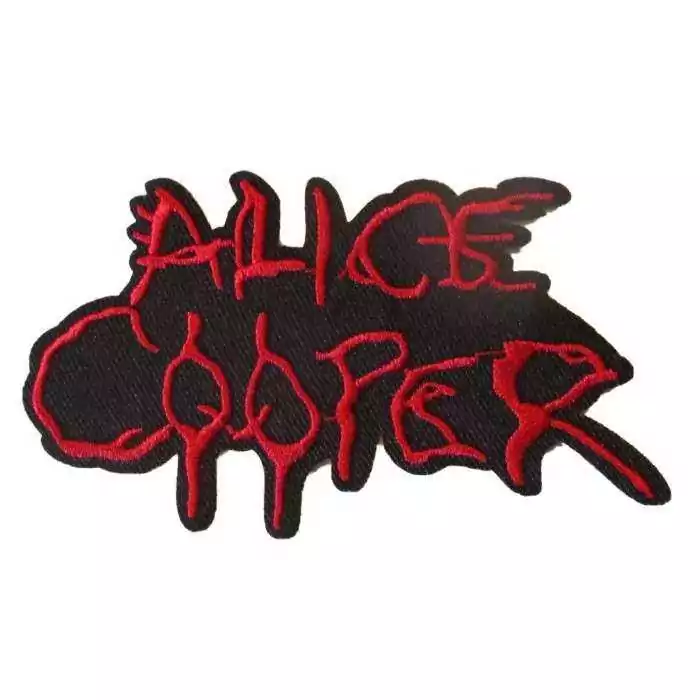 patch alice cooper noir rouge 10.5x5.5cm ecusson thermocollant hard rock