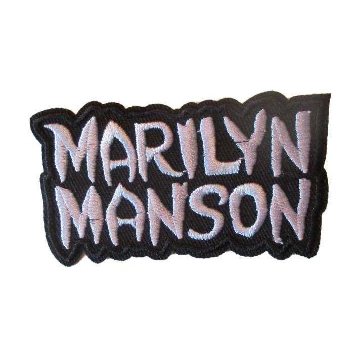 patch groupe marylin manson noir blanc 8x4.5 cm ecusson thermocollant rock patch groupe marylin manson noir blanc 8x4.5 cm ecusson thermocollant rock
