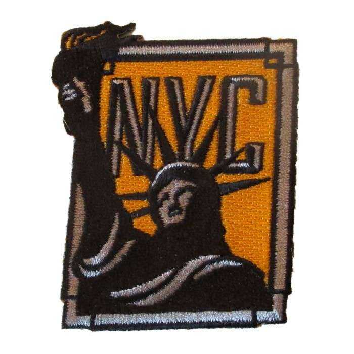 patch statue liberté NYC jaune 7.5cm ecusson thermocolant