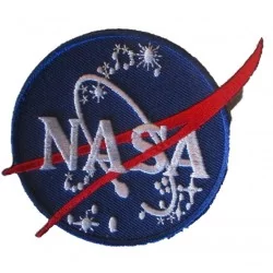 patch logo nasa bleu et rouge 10x7,5cm ecusson thermocolant