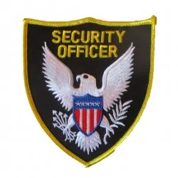 patch logo security officier usa 11x9.5 cm ecusson thermocolant