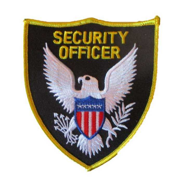 NEUF BIKER DECO USA PATCH THERMOCOLLANT SECURITY OFFICER  USA 11 X 9.5 CM 