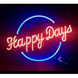 néon publicitaire happy days 45x60cm usa deco loft bar diner restaurant