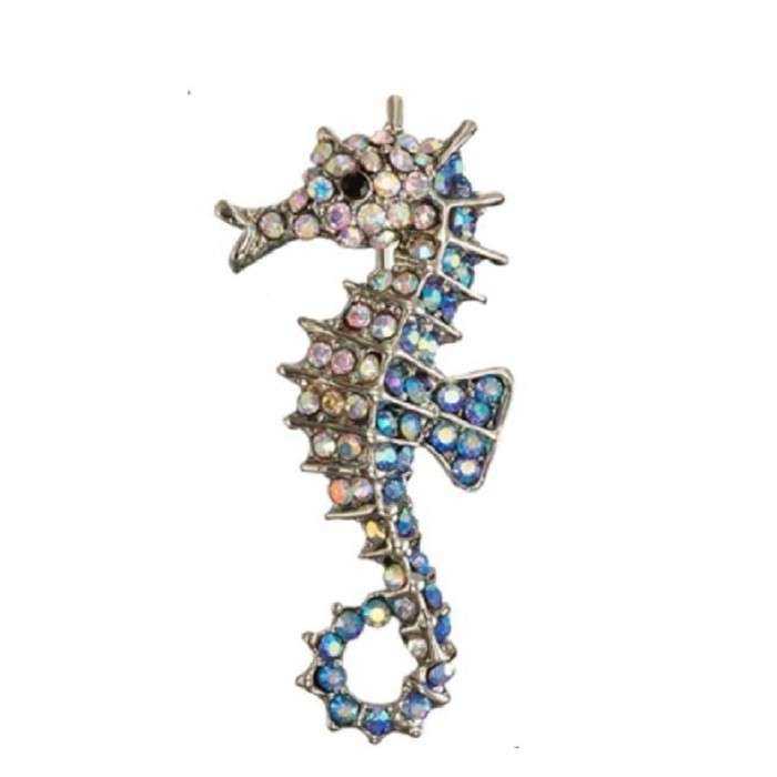 broche hippocampe strass bleu blanc pin up rockabilly retro broche hippocampe strass bleu blanc pin up rockabilly retro