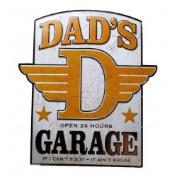 grande plaque dads garage blason de 58x52 cm tole metal garage diner loft