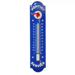 thermometre en email pontiac service bleu 30cm deco garage tole emaillée