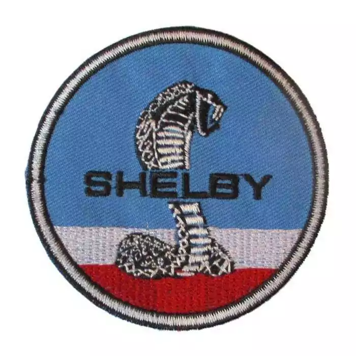 patch mustang shelby bleu blanc rouge ecusson thermocollant garage
