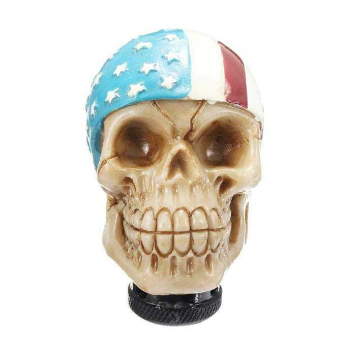 levier de vitesse crane bandana drapeau americain tete de mort levier de vitesse crane bandana drapeau americain tete de mort