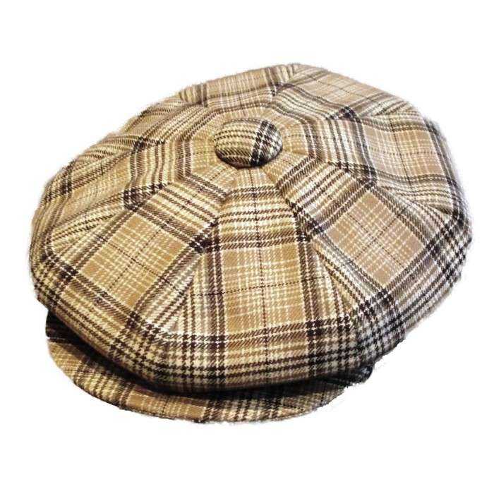 casquette vintage beige rayé marron laine mélangé taille 55 cm homme femme enfant rockabilly pin up casquette vintage beige rayé marron laine mélangé taille 55 cm homme femme enfant rockabilly pin up