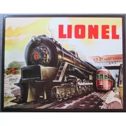 plaque train de couleur noire vielle locomotive lionel deco tole pub affiche metal us