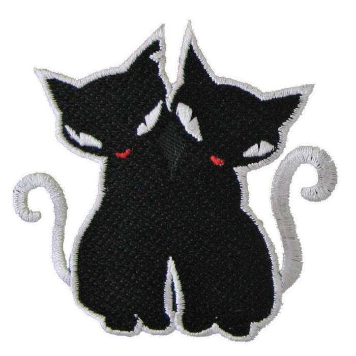 Patch Deux Chat Noir Ecusson Thermocollant Rock Roll Rockab Patch Deux Chat Noir Ecusson Thermocollant Rock Roll Rockab