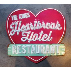plaque heartbreak hotel restaurant  decoupé king affiche metal pub