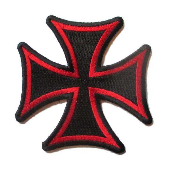 patch croix de malte noir tour rouge ecusson rock roll biker templier patch croix de malte noir tour rouge ecusson rock roll biker templier