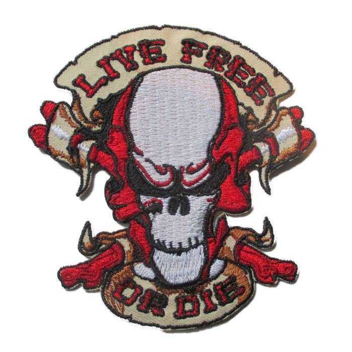 patch crane live free or die10x9 cm ecusson thermocollant tete de mort biker patch crane live free or die10x9 cm ecusson thermocollant tete de mort biker