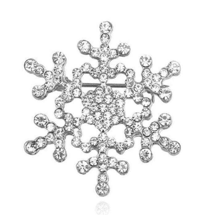broche flocon de neige strass blanc 4 cm femme pin up retro broche flocon de neige strass blanc 4 cm femme pin up retro