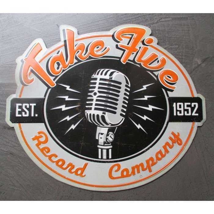plaque take five record company 40x34cm tole embouti aspect vieillit pub plaque take five record company 40x34cm tole embouti aspect vieillit pub