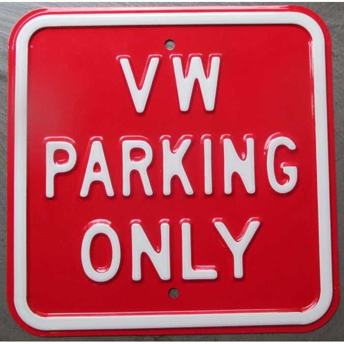 plaque vw parking only embouti couleur rouge 30x30cm tole deco garage metal plaque vw parking only embouti couleur rouge 30x30cm tole deco garage metal
