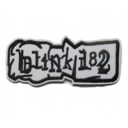 patch groupe blink 182 ecrit en noir et blanc ecusson rock roll