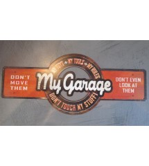 plaque enseigne decoupé my garage 45x19cm tole pub affiche metal