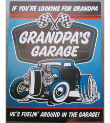 plaque grandpas' garage t hot rod garage 41x32 ole publicitaire