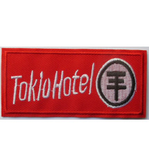patch du groupe tokio hotel 9x4 cm logo rouge rock roll ecusson thermocollant