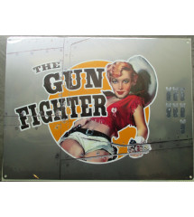 plaque style bombardier pin up  the gun fighter tole  40x30cm metal