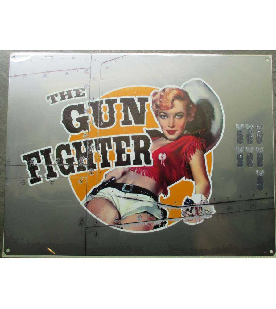 plaque style bombardier pin up the gun fighter tole 40x30cm metal plaque style bombardier pin up the gun fighter tole 40x30cm metal