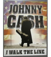 Plaque of singer Johnny Cash 41x32 cm I walk the line Flag of the USA
