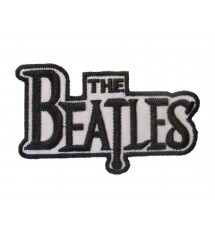 patch du groupe the beatles noir et blanc 9x5cm rock roll écusson thermocollant