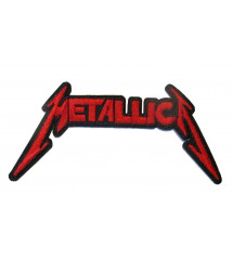 patch du groupe metallica logo rouge 13x6.5cm rock roll écusson thermocollant