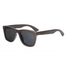 lunette de soleil bois véritable bambou teinte foncée verre fumé noir et son coffret