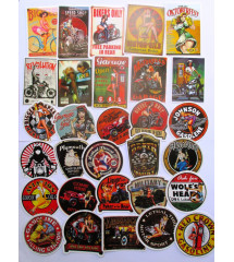 lot de 30 sticker hot rod pin up sexy moto huile autocollant