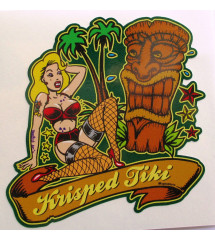 sticker krisped tiki , pin up blonde sexy10.5x10cm bigdaddyjo autocollant