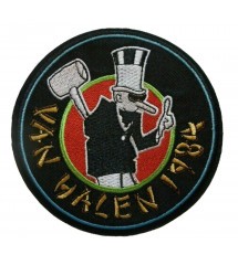 patch van halen 1984 groupe rock rond 11cm ecusson thermocollant homme marteau