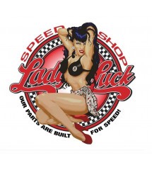 sticker extra fin pin up pin up speed shop lady luck sexy autocollant garage