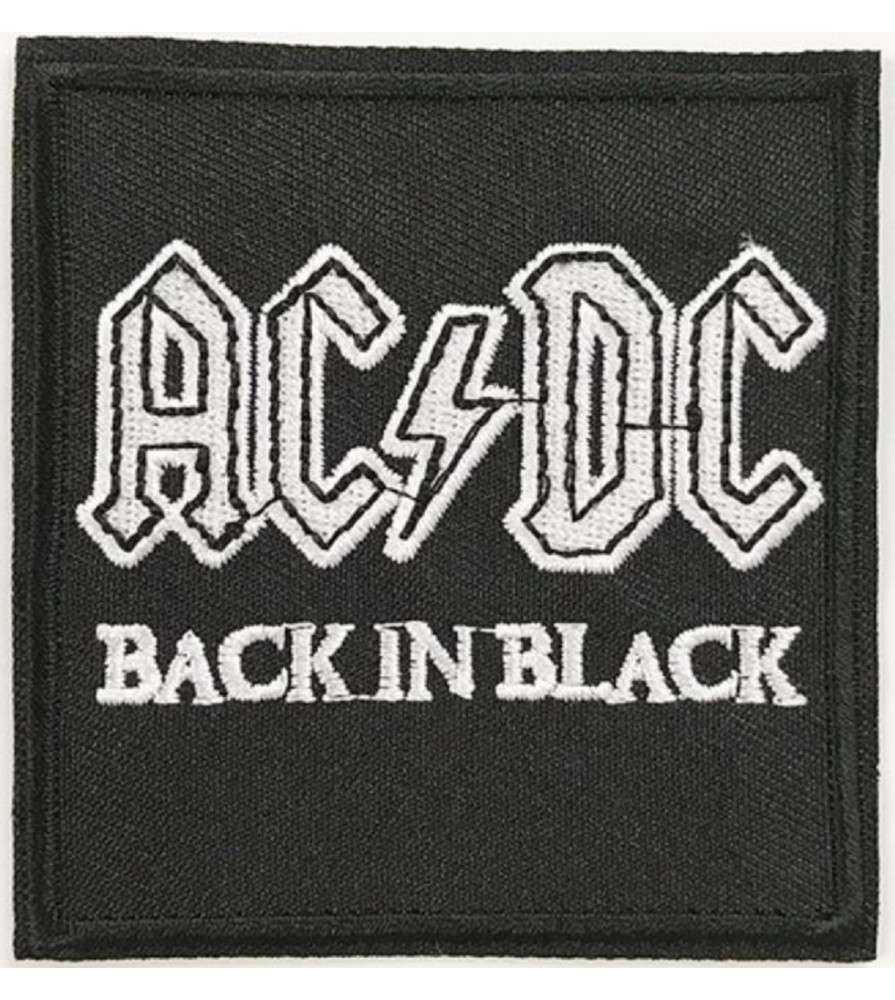 patch acdc back in black hard rock band 7.5x7cm badge thermoadhesive ...