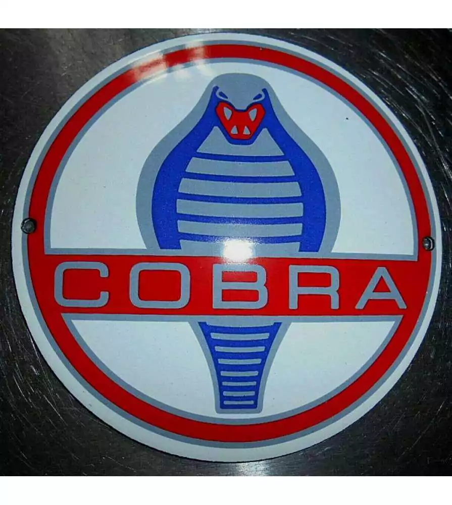 plaque décorative emaillée cobra mustang 12cm tole email bombée usa 77M