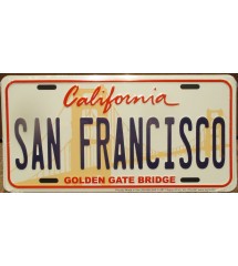 plaque d'immatriculation san francisco california tole usa en relief license plate