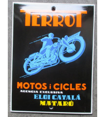 plaque décorative emaillée moto terrot motos cicles 12x9cm motor oil deco garage huile