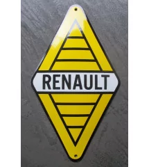 plaque décorative emaillée logo renault losange jaune 22x12 cm motor oil deco garage huile F14
