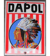 plaque décorative emaillée dapol huile  oil avec un indien 12x9cm motor oil deco garage huile