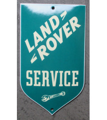 plaque décorative emaillée land rover service verte 15x8.5 cm motor oil deco garage huile