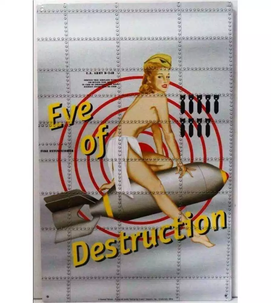 tole pin up eve of destruction nose bombardier sign