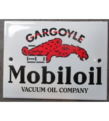 plaque décorative emaillée gargoyle mobiloil rect 12x9cm motor oil