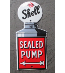 plaque décorative emaillée pompe essence shell 15x 7cm tole email deco garage
