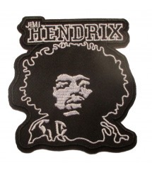 patch jimi hendrix visage noir blanc 9x8 cm rock ecusson thermocolant veste chemise