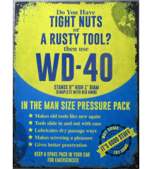 plaque wd40 wd-40 imitation ancienne tole pub garage 40x30cm metal