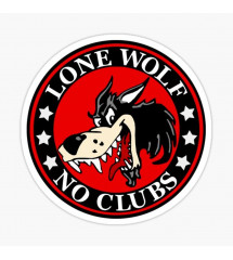 sticker lone wolf no clubs loup solitaire 7cm autocollant voiture moto